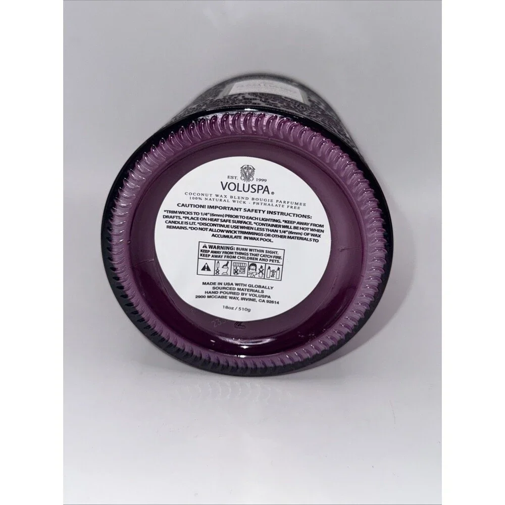 Voluspa Santiago Huckleberry Candle | Large Glass Jar | 18 Oz. | 100 Hour Burn - Picture 3 of 3